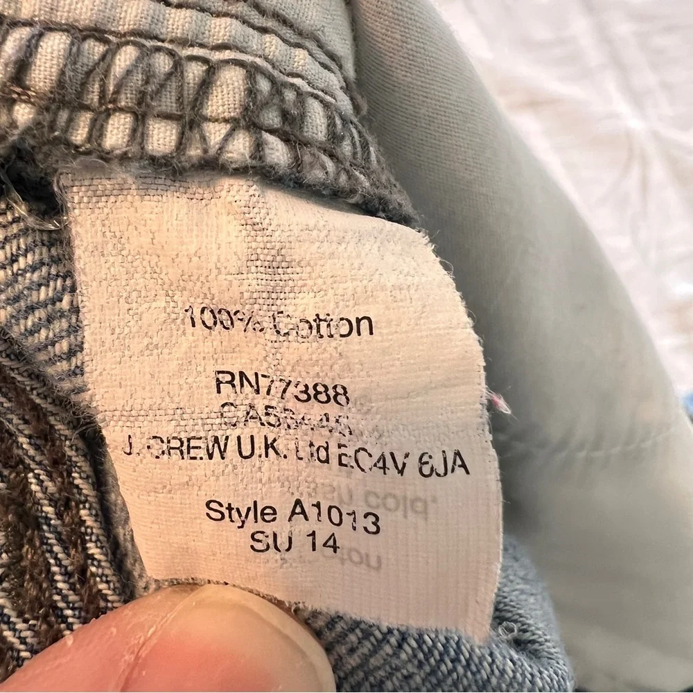 J.Crew Jeans Size 28 Distressed Cropped Straight Blue Cotton